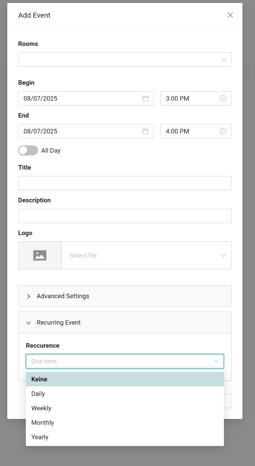 Website recurringevents